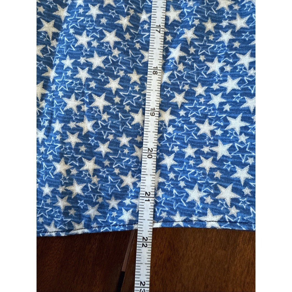 Vintage Handmade Holiday Vest Blue Stars One Size Reversible Cabin Cottagecore - Picture 9 of 11